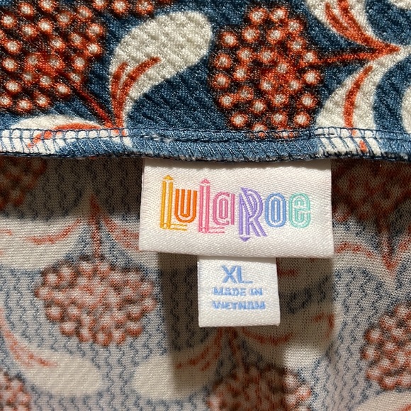 Blue and Orange Floral Skirt, LulaRoe, XL - Picture 3 of 3